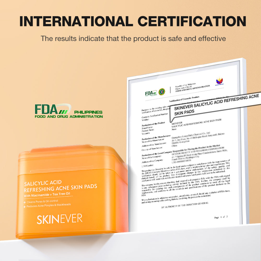 SKINEVER Cotton ACNE Pads Salicylic Acid Vitamin C