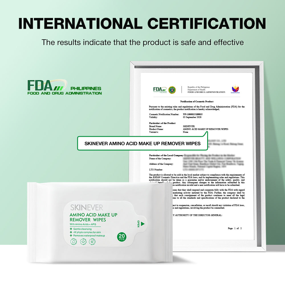 SKINEVER Amino Acid Make Up Remove Wipes